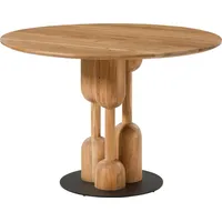 MASSIVMOEBEL24.DE Esstisch rund Akazie 115x115x76 natur lackiert NARA