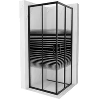 Mexen Rio Quadratische Duschkabine 80 x 80 cm, Gestreift, Schwarz - 860-080-080-70-20 - Mexen
