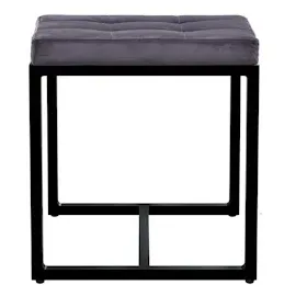 CLP Sitzhocker Barci mit schwarzem Gestell dunkelgrau/Samt