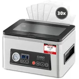CASO Design CASO VacuChef 50 - Testsieger Haus & Garten Test, 70 l/min, 4 l Kammervolumen, doppelte Schweißnaht, inkl. 30 Siegelrandbeutel, Ersatzdichtung und Vakuumierschlauch