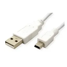 Value USB 2.0 Kabel, Typ A - 5-Pin Mini, weiß, 0,8 m
