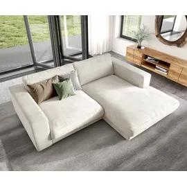 DeLife Ecksofa Cubico 250x190 Cord Beige Recamiere rechts