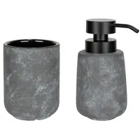 Wenko Badaccessoire-Set Grau/Schwarz