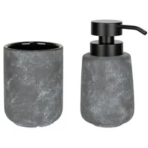 Wenko Badaccessoire-Set Grau/Schwarz