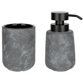 Wenko Badaccessoire-Set Grau/Schwarz