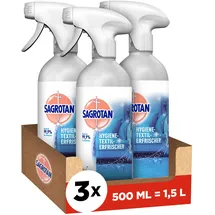 Sagrotan Hygiene-Textilerfrischer Frische Wäsche – Entfernt festsitzende Gerüche & geruchsbildende Bakterien – Für Kleidung & Wohntextilien – 3 x 500 ml