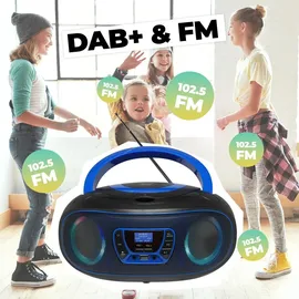 Denver TDB-212BU DAB+ Boombox Mit DAB+/FM-Radio, Bluetooth-Funktion,Blue