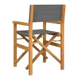 vidaXL Regiestühle 2 Stk. Klappbar Grau Massivholz Teak