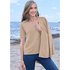 GOLDNER Rundhalspullover Beige 22