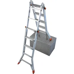 Teleskopleiter KRAUSE "MONTO TeleMatic", silber (silberfarben), B:68cm H:160cm, Aluminium, Leitern
