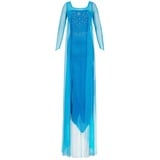 Katara 1768 - Damen Kostüm Prinzessin ELSA Kleid Frozen, Glitzerstoff Fasching Karneval Party, Größe XL, Blau