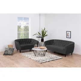 Actona Chesterfield Couch Stoff 2-Sitzer Grau