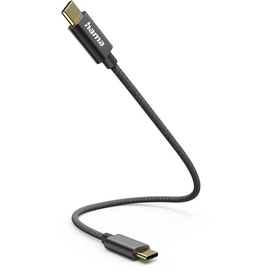 Hama USB-Ladekabel USB 2.0 USB-C® Stecker, USB-C® Stecker 0.2m Schwarz