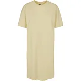 URBAN CLASSICS Ladies Organic Oversized Slit Tee Dress in Gelb, Größe 5XL