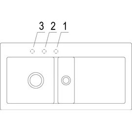 Villeroy & Boch Subway 60 links chromite + Handbetätigung + Lochbohrungen