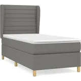 vidaXL Boxspringbett mit Matratze Dunkelgrau 100x200 cm Stoff