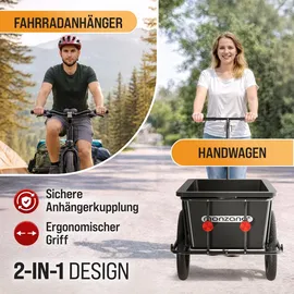 monzana Transportanhänger inkl. 90L Kunststoffwanne und Kupplung schwarz