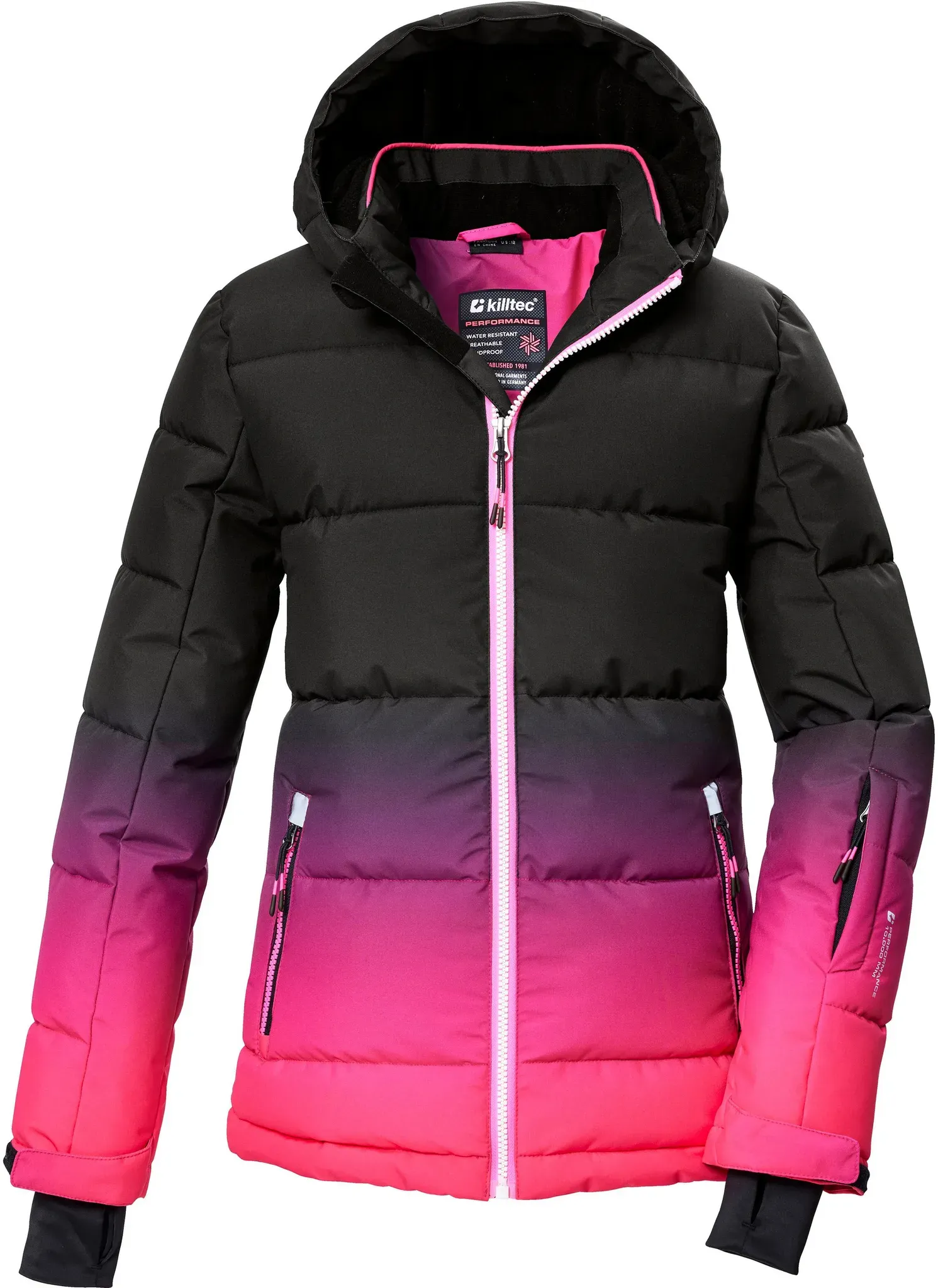 KILLTEC KSW 330 Skijacke Mädchen in pink, Größe 152 - schwarz