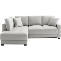 Mr. Couch Ecksofa Pierre, L-Form mit BoxSpring, Mit Boxpring-Taschenfederkern grau