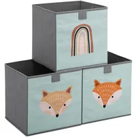 Navaris Kinder Aufbewahrungsbox 3er Set - Regal Aufbewahrung 28