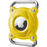 Diyxisk wasserdichte Hülle geeignet für AirTag Hundehalsband – Verschraubbare PC Halterung kompatibel mit Apple AirTag, Kratzfest & Stoßfest GPS Tracker Schutzhülle für Hunde (Gelb)