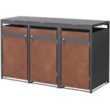 ML-Design Mülltonnenbox 200 x 80 x 116,3 cm anthrazit-rostoptik