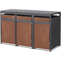 ML-Design Mülltonnenbox 200 x 80 x 116,3 cm anthrazit-rostoptik