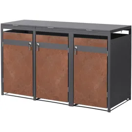ML-Design Mülltonnenbox 200 x 80 x 116,3 cm anthrazit-rostoptik