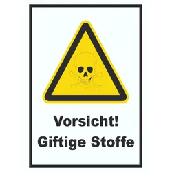 Vorsicht Giftige Stoffe Schild A4 (210x297mm)