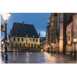 Artland Wandbild »Rathaus Osnabrück I«, Gebäude, (1 St.), als Alubild, Outdoorbild, Poster in verschied. Größen Artland Farbe Bild(er): orange