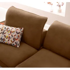W.Schillig Ecksofa »enjoy&MORE, mit tollem Sitzkomfort, elegant und bequem, L-Form«, mit Sitztiefenverstellung, Füße silber matt, Breite 294 cm braun