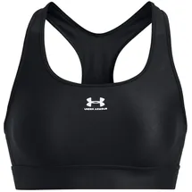 Under Armour HeatGear Armour Mid unwattierter Sport-BH Damen 002 black/white L