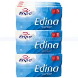 Toilettenpapier Fripa Edina weiß 3-lagig Blumenprägung, 72 Rollen/Paket x 250 Blatt a 11cm, 3-lagig