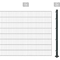 Arvotec Einstabmattenzaun 2 m x 160 cm grau/Kunststoff