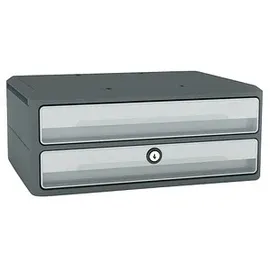 CEP Schubladenbox MoovUp mit Schloss lichtgrau 1091116361, DIN A4 quer mit 2 Schubladen, 1 St.