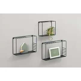 DOLLE Wandregal-Set Shelf+ Lynn 42 x 26 x 10 cm Schwarz