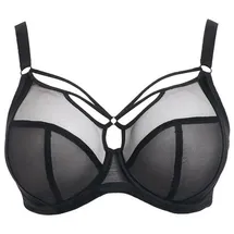 Elomi Damen Sachi, Übergröße, mit Trägern, Bügel Plunge-BH, Durchsichtig, Schwarz, 95G - 95G