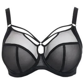 Elomi Damen Sachi, Übergröße, mit Trägern, Bügel Plunge-BH, Durchsichtig, Schwarz, 95G - 95G