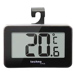 TechnoLine® WS 7012 Gefrier- & Kühlschrankthermometer schwarz