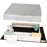 wondermake® Sandkasten mit Matschküche und Abdeckung weiß/bunt