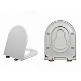 Flipped Warmth Toilettendeckel Mit Kindersitz, WC Sitz Klodeckel Mit Absenkautomatik, Klobrille Mit Schnellverschluss, WC Sitz Family,D Form Weiß Toilettensitz Mit Kinder,Y