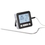 Rosenstein & Söhne Fleischthermometer Grill: Digitales Braten- und Ofenthermometer mit Timer, Messbereich 0-300°C (Bratenthermometer Digital, Fleischthermometer Backofen)