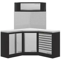 Kraftwerk Werkstattschrank Edelstahl 157,40 cm/200 cm weiß