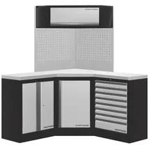 Kraftwerk Werkstattschrank Edelstahl 157,40 cm/200 cm weiß