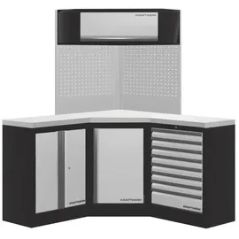 Kraftwerk Werkstattschrank Edelstahl 157,40 cm/200 cm weiß