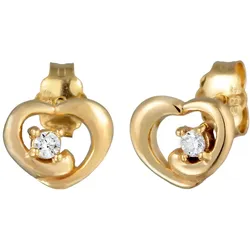 Elli DIAMONDS Herz Diamant (0.03 ct) 585er Gelbgold OneSize Damen 