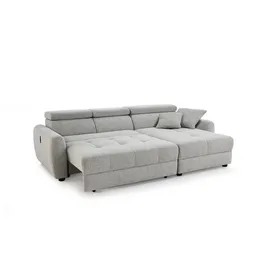 JOB Eckcouch Stoff 3-Sitzer Grau