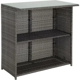 Estexo Polyrattan Gartenbar Set Gartenmöbel Sitzgruppe Rattan Bar Tresen Barset Tisch