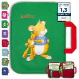 GRINSEZWERGE Tasche für TipToi im Leo Lausemaus Design I Aufbewahrung für TipToi Stift, Bücher & Zubehör I Kinder Tablet Tasche I Tragetasche für Edurino Figuren