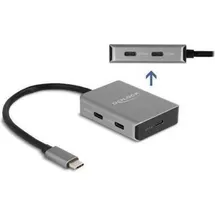 DeLock USB 10 Gbps 4 Port USB Type-C Hub mit USB Type-C - Schwarz/Grau
